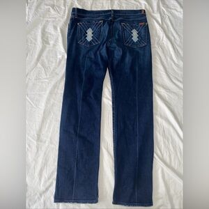 7 For All Mankind Dark Wash Stitched Pocket Straight Leg Jeans Men’s size 38